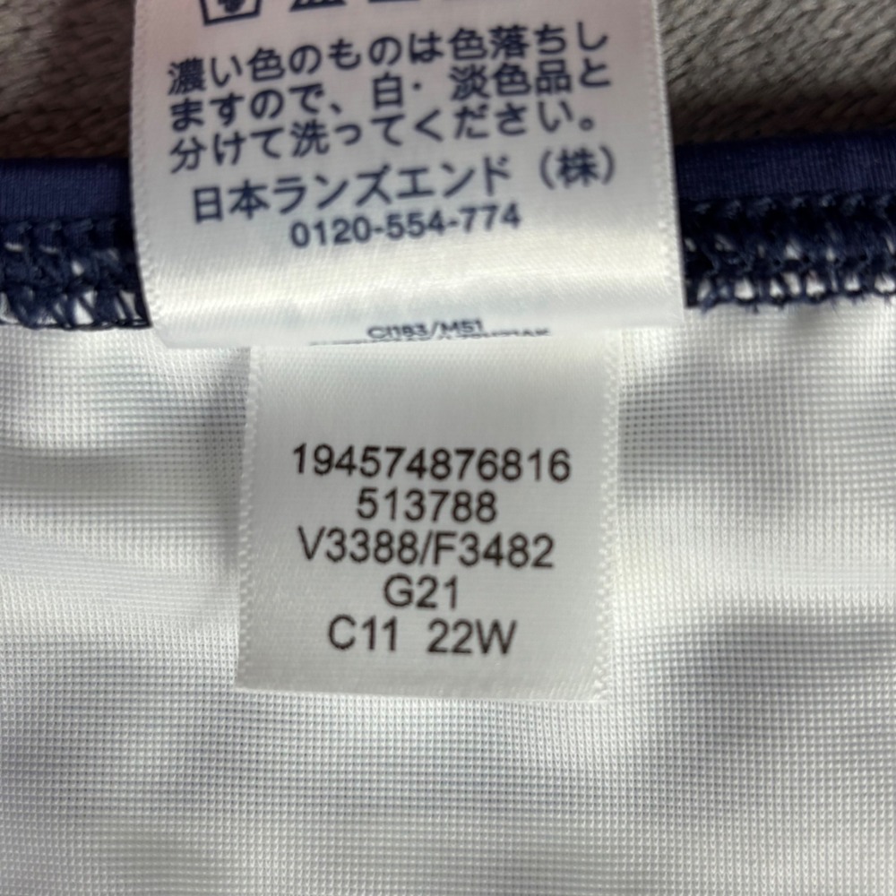 Lands' End Tankini Top Women 22W Navy Blue Striped Nautical Built-in Bra 513788 - Picture 8 of 11